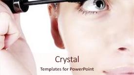  Presentation with eyelashes - PPT layouts with young-woman-with-eyeliner background and a lemonade colored foreground