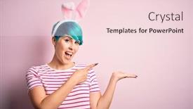  Presentation with pink blue - Theme consisting of young-woman-with-fashion-blue background and a lemonade colored foreground