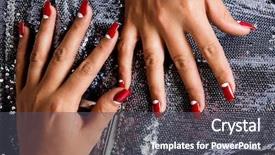  Presentation with sequin - Audience pleasing presentation theme consisting of half moon - young woman with fashion red backdrop and a gray colored foreground