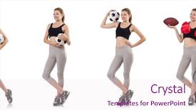  Presentation with rugby - Presentation theme consisting of young woman with football rugby background and a lemonade colored foreground