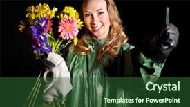  Presentation with oil and gas - Cool new slide deck with conservation resiration - thumb up of young woman backdrop and a forest green colored foreground