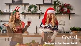  Presentation with celery - Colorful theme enhanced with young-woman-with-glass backdrop and a coral colored foreground