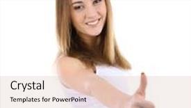  Presentation with graduation white cap - Cool new presentation with young woman with graduation cap isolated on white backdrop and a lemonade colored foreground