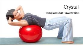  Presentation with e ball technology - Audience pleasing presentation consisting of young woman with gym ball backdrop and a white colored foreground