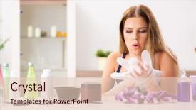  Presentation with hair - Beautiful slides featuring young woman with hair curlers backdrop and a  colored foreground
