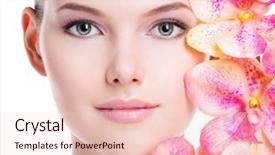  Presentation with beautiful skin - Slide deck featuring young woman with healthy skin background and a lemonade colored foreground