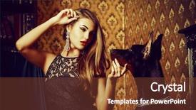  Presentation with room - Slides consisting of young woman with her dog background and a tawny brown colored foreground