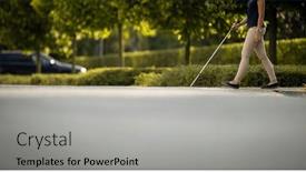  Presentation with navigate - Presentation consisting of young-woman-with-impaired-vision background and a light gray colored foreground