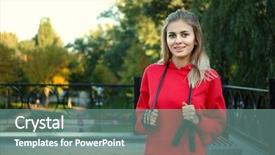  Presentation with rope jumping or bungee jumping - Slide deck featuring young woman with jumping rope background and a  colored foreground