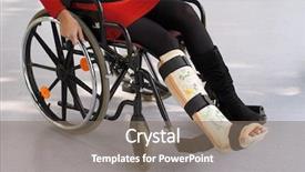  Presentation with broken leg - Amazing slide set having young woman with leg backdrop and a  colored foreground