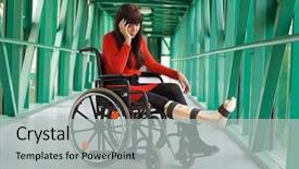  Presentation with young woman diagnosis of sti - Beautiful PPT theme featuring young woman with leg backdrop and a  colored foreground