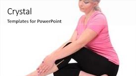 Presentation with woman in pain - Amazing PPT theme having young woman with legs pain backdrop and a  colored foreground