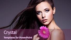  Presentation with dark flower - Cool new slide deck with young woman with long brown backdrop and a tawny brown colored foreground