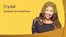  Presentation with long hair - Presentation theme consisting of young woman with long hair background and a  colored foreground