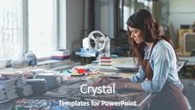  Presentation with mosaic - Colorful presentation theme enhanced with young woman with mosaic backdrop and a gray colored foreground