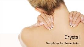  Presentation with woman in pain - Slides with young woman with nape pain background and a lemonade colored foreground