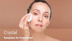  Presentation with skin care natural - Amazing slide deck having young-woman-with-natural-beauty backdrop and a coral colored foreground