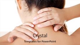  Presentation with back pain - PPT theme with young woman with pain background and a coral colored foreground