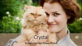  Presentation with persian - Amazing slide set having young woman with persian cat playing outdoors portrait backdrop and a coral colored foreground