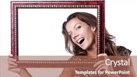  Presentation with picture frame - Theme consisting of young woman with picture frame background and a coral colored foreground