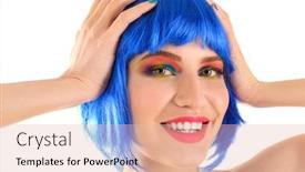  Presentation with makeup - Slide set featuring young-woman-with-rainbow-makeup background and a lemonade colored foreground