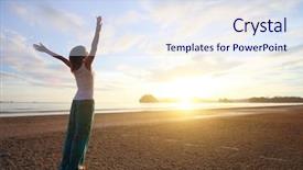  Presentation with sand - Beautiful presentation theme featuring thermal electric power plant beside backdrop and a  colored foreground.