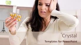  Presentation with budget - Slide set featuring young-woman-with-receipts background and a soft green colored foreground