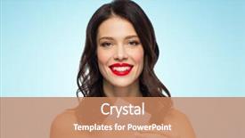  Presentation with young happy people smiling - PPT layouts consisting of young woman with red lipstick background and a coral colored foreground