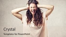  Presentation with headache - Theme with microphone dynamic on floor marble polished stone background background and a light gray colored foreground.