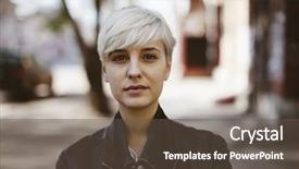  Presentation with hair - Presentation theme featuring young woman with short blond background and a tawny brown colored foreground