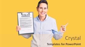  Presentation with hair - Beautiful theme featuring young-woman-with-short-hair backdrop and a yellow colored foreground