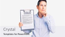  Presentation with hair - Colorful slide set enhanced with young-woman-with-short-hair backdrop and a sky blue colored foreground