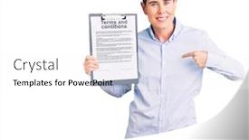  Presentation with hair - Cool new PPT theme with young-woman-with-short-hair backdrop and a white colored foreground