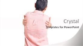  Presentation with hair care - Audience pleasing PPT theme consisting of young-woman-with-short-hair backdrop and a sky blue colored foreground