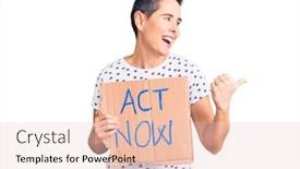  Presentation with now - Amazing PPT layouts having young-woman-with-short-hair backdrop and a lemonade colored foreground