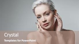  Presentation with close up of young girls - Slide deck consisting of young woman with short platinum background and a coral colored foreground