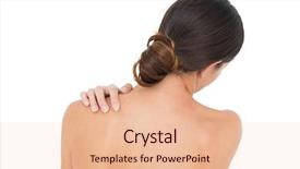  Presentation with shoulder pain - Slide set featuring young woman with shoulder pain background and a lemonade colored foreground