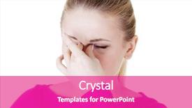  Presentation with pain - Presentation design consisting of young woman with sinus pressure background and a purple colored foreground