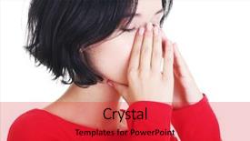  Presentation with pain - Slide deck having young woman with sinus pressure background and a red colored foreground