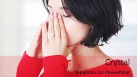  Presentation with pain - Slide set featuring young woman with sinus pressure background and a red colored foreground