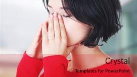  Presentation with pain - PPT theme with young woman with sinus pressure background and a  colored foreground