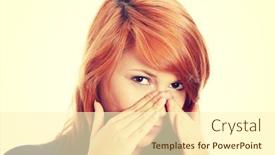  Presentation with pain - Colorful theme enhanced with young-woman-with-sinus-pressure backdrop and a cream colored foreground