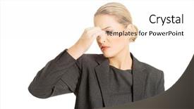  Presentation with woman in pain - Colorful PPT layouts enhanced with young woman with sinus pressure backdrop and a white colored foreground