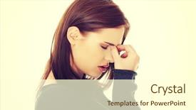  Presentation with maxillary sinus - Slides enhanced with young woman with sinus pressure background and a cream colored foreground