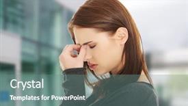  Presentation with pain - Beautiful theme featuring young woman with sinus pressure backdrop and a seafoam green colored foreground