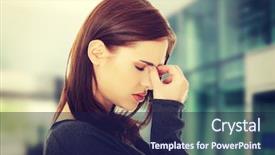  Presentation with pain - Slide set enhanced with young woman with sinus pressure background and a  colored foreground