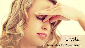  Presentation with woman in pain - Cool new presentation with young woman with sinus pressure backdrop and a coral colored foreground