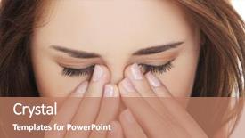  Presentation with pain - Amazing slide set having young woman with sinus pressure backdrop and a  colored foreground