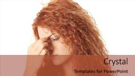  Presentation with pain - Amazing presentation theme having young woman with sinus pressure backdrop and a red colored foreground