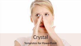  Presentation with woman in pain - Slides having young woman with sinus pressure background and a lemonade colored foreground